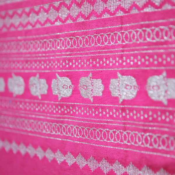 Handmade Hot Pink Throw-Silver Hand of Fatima (2.5m x 1.5m)