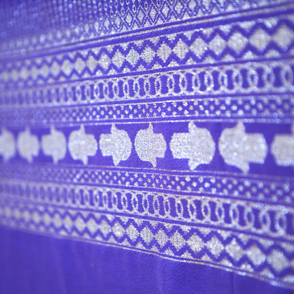 Handmade Purple Throw-Silver Hand of Fatima (2.5m x 1.5m)