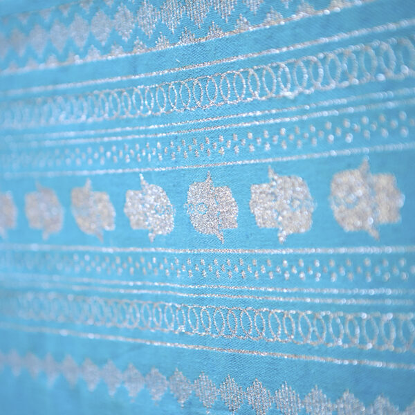 Handmade Turquoise Throw-Silver Hand of Fatima (2.5m x 1.5m)