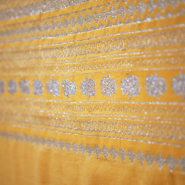 Handmade Yellow Throw-Silver Hand of Fatima (2.5m x 1.5m)